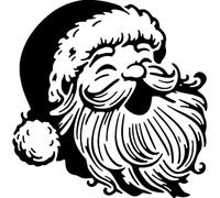 Azeeda 'Laughing Santa Claus' Reusable Stencil - Durable Decorative Template for Painting and Spraying on Walls, Tiles, Wood, Fabric & Craft Projects - S (A6) (WS00071525)