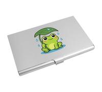 Azeeda 'Leaf Umbrella Frog' Metal Business Card Holder (CH00059676) | Slim Aluminium Credit / ID Card Wallet for Work and Travel