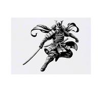 Azeeda 'Leaping Samurai Warrior' Temporary Tattoo - Water Resistant, Skin-Safe, Non-Toxic Transfer (TO00103309)