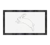 Azeeda 'Leaping White Rabbit' Pet Feeding Mat (PM00030572)