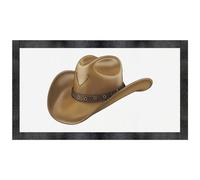 Azeeda 'Leather Cowboy Hat' Pet Feeding Mat (PM00034526)
