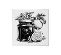 Azeeda 'Lemon Marmalade' 108mm Square Ceramic Tile (TD00044256)