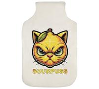 Azeeda 'Lemon Sour Puss Cat' Hot Water Bottle Cover (HW00042422)