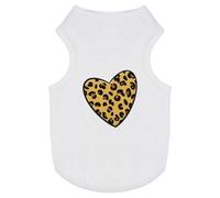 Azeeda 'Leopard Print Heart' Pet Dog/Cat T-Shirt, S (PT00089185)