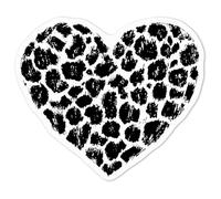 Azeeda 'Leopard Print Heart' White Premium Vinyl Decal Sticker - Waterproof, Durable & Easy to Apply - Ideal for Car Bumpers, Windows, Bins and More - Medium (100mm) (DW00126613)