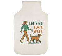 Azeeda 'Lets Go for A Walk Dog' Hot Water Bottle Cover (HW00043108)
