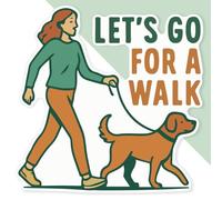 Azeeda 'Lets Go for A Walk Dog' Premium Vinyl Decal Sticker - Waterproof, Durable & Easy to Apply - Ideal for Cars, Windows, Bins and More - 720mm (XXL) (DW00172700)