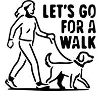 Azeeda 'Lets Go for A Walk Dog' Reusable Stencil - Durable Decorative Template for Painting and Spraying on Walls, Tiles, Wood, Fabric & Craft Projects - S (A6) (WS00070801)