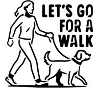 Azeeda 'Lets Go for A Walk Dog' Reusable Stencil - Durable Decorative Template for Painting and Spraying on Walls, Tiles, Wood, Fabric & Craft Projects - M (A5) (WS00061958)