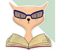 Azeeda 'Librarian Cat' Premium Vinyl Decal Sticker - Waterproof, Durable & Easy to Apply - Ideal for Cars, Windows, Bins and More - 720mm (XXL) (DW00164825)