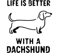 Azeeda 'Life is Better with a Dachshund' Reusable Stencil - Durable Decorative Template for Painting and Spraying on Walls, Tiles, Wood, Fabric & Craft Projects - L (A4) (WS00062011)