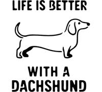 Azeeda 'Life is Better with a Dachshund' Reusable Stencil - Durable Decorative Template for Painting and Spraying on Walls, Tiles, Wood, Fabric & Craft Projects - XL (A3) (WS00080577)