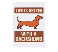 Azeeda 'Life is Better With a Dachshund' Temporary Tattoo - Water Resistant, Skin-Safe, Non-Toxic Transfer (TO00088941)