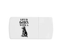 Azeeda 'Life is Better with A Dog Text' Pill Box with Tablet Splitter (PI00039975)