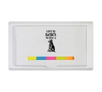 Azeeda 'Life is Better with A Dog Text' Sticky Note Ruler Pad (ST00043812)