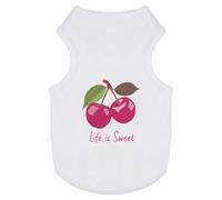 Azeeda 'Life is Sweet Cherries ' Pet Dog/Cat T-Shirt, L (PT00162595)