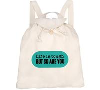 Azeeda 'Life Is Tough' Canvas Rucksack/Backpack (RK00048031)