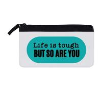 Azeeda 'Life is Tough' Pencil Case (PC00066160) | Stationery Pouch for Pens, School, Office, Art Supplies and Travel