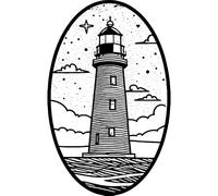 Azeeda 'Lighthouse Above The Sea' Unmounted Rubber Stamp - A7 (RS00051965)