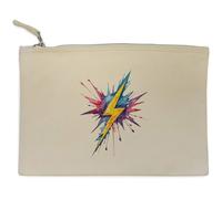 Azeeda 'Lightning Bolt' Canvas Clutch Bag/Accessory Case (CL00053890)
