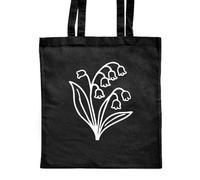 Azeeda 'Lily of the Valley Flower' Classic Black Tote Shopper Bag (ZB00027079)