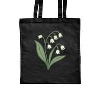 Azeeda 'Lily of the Valley Flower' Classic Black Tote Shopper Bag (ZB00027080)