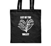 Azeeda 'Lily of the Valley Flower' Classic Black Tote Shopper Bag (ZB00027776)