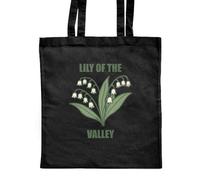 Azeeda 'Lily of the Valley Flower' Classic Black Tote Shopper Bag (ZB00027777)