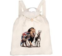 Azeeda 'Lion Led By Donkeys' Canvas Rucksack/Backpack (RK00048162)
