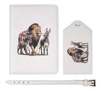 Azeeda 'Lion Led By Donkeys' Passport Travel Set - White (PA00044053)