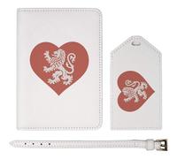 Azeeda 'Lion Love Heart' Passport Cover & Luggage Tag Travel Set (PA00034830)