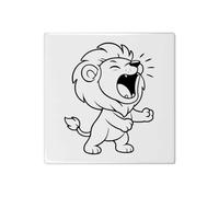 Azeeda 'Lion Roar' 108mm Square Ceramic Tile (TD00037403)