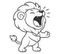 Azeeda 'Lion Roar' White Premium Vinyl Decal Sticker - Waterproof, Durable & Easy to Apply - for Car Bumpers, Windows, Bins & More - XXL (720mm) (DW00177118)