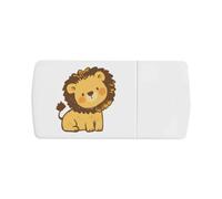 Azeeda 'Lion Sitting' Pill Box with Splitter (PI00046190)