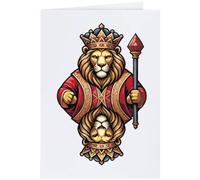 Azeeda 'Lion Wizard King' Greeting Card - A4 (GC00099642)