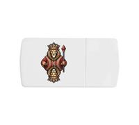 Azeeda 'Lion Wizard King' Pill Box with Splitter (PI00046393)