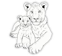 Azeeda 'Lioness and Cub' Clear Premium Vinyl Decal Stickers - Waterproof, Durable & Easy to Apply - for Car Bumpers, Windows, Bins & More - XXL (720mm) (DC00161779)