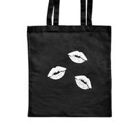 Azeeda 'Lipstick Kisses' Classic Black Tote Shopper Bag (ZB00018957)