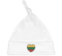 Azeeda 'Lithuania Flag Heart' Baby Beanie Hat (BH00023268) White