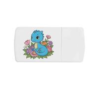 Azeeda 'Little Dragon with Flowers' Pill Box with Tablet Splitter (PI00039482)