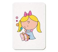 Azeeda 'Little Girl Blowing Bubbles' Rectangular Fridge Magnet - Decorative Refrigerator & Whiteboard Magnet for Home, Kitchen or Office - 70mm x 49mm (FM00051761)