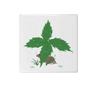 Azeeda 'Little Mouse Sheltering ' 108mm Square Ceramic Tile (TD00040435)