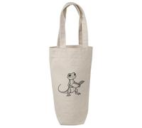 Azeeda 'Lizard Reading Book' Cotton Wine Bottle Gift/Travel Bag (BL00049896)
