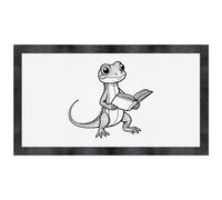 Azeeda 'Lizard Reading Book' Pet Feeding Mat (PM00038206)