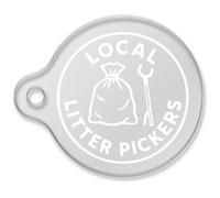 Azeeda 'Local Litter Pickers' Laser-Engraved Clear Shaped Acrylic Keyring/Keychain/Key Fob/Bag Tag (AK00090755)