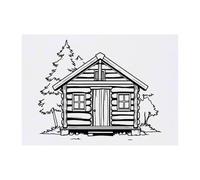 Azeeda 'Log Cabin' Temporary Tattoo - A6 (TO00102359)
