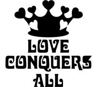 Azeeda 'Love Conquers All' Reusable Stencil - Durable Decorative Template for Painting and Spraying on Walls, Tiles, Wood, Fabric & Craft Projects - XXL (A2) (WS00078914)