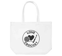 Azeeda 'Love Crochet' Tote Shopping Bag For Life (BG00083537)