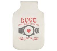 Azeeda 'Love Every Minute' Hot Water Bottle Cover (HW00051956) | Soft Fabric Case for Bedtime, Winter Warmth, Home and Gifts