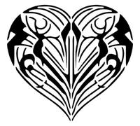 Azeeda 'Love Heart Doodle' Reusable Stencil - Durable Decorative Template for Painting and Spraying on Walls, Tiles, Wood, Fabric & Craft Projects - XL (A3) (WS00080087)